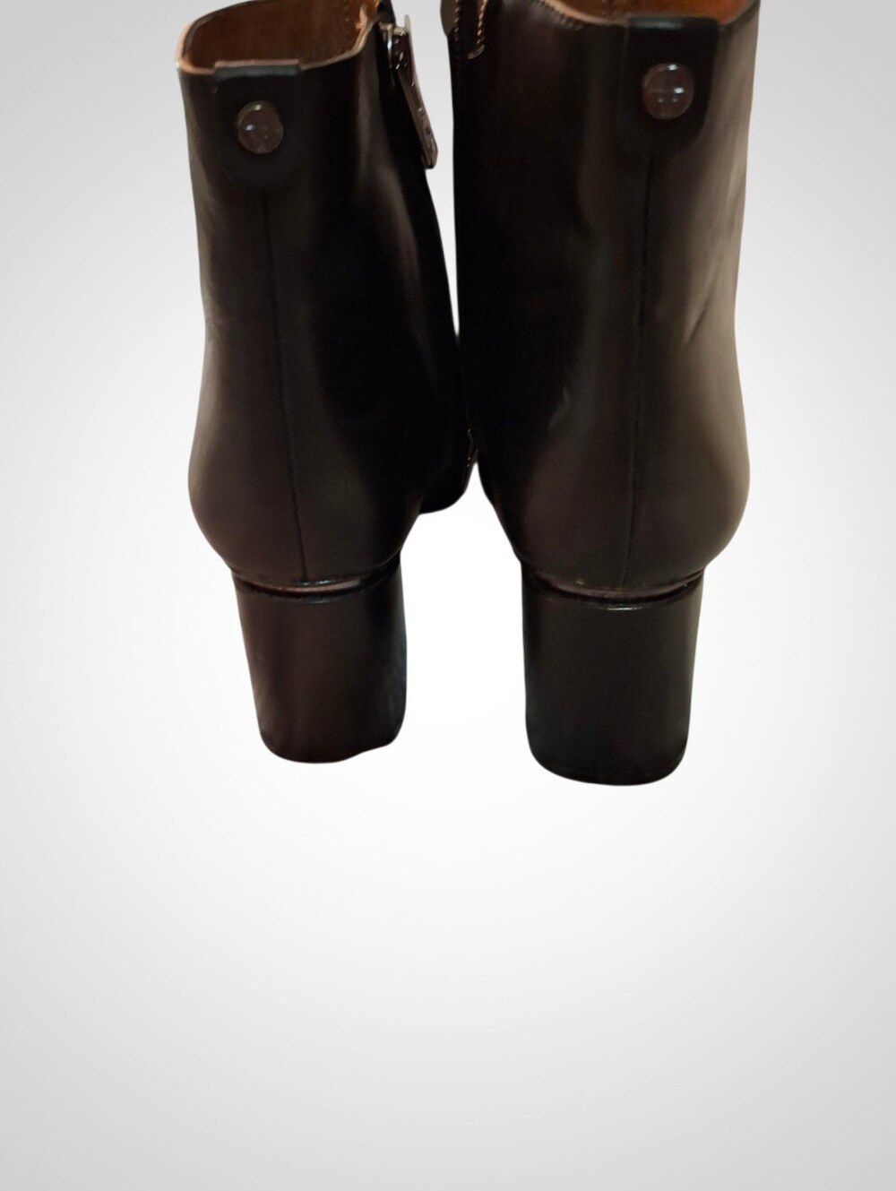 Antonio Melani Black leather heeled boots Sz 6 - Picture 4 of 14
